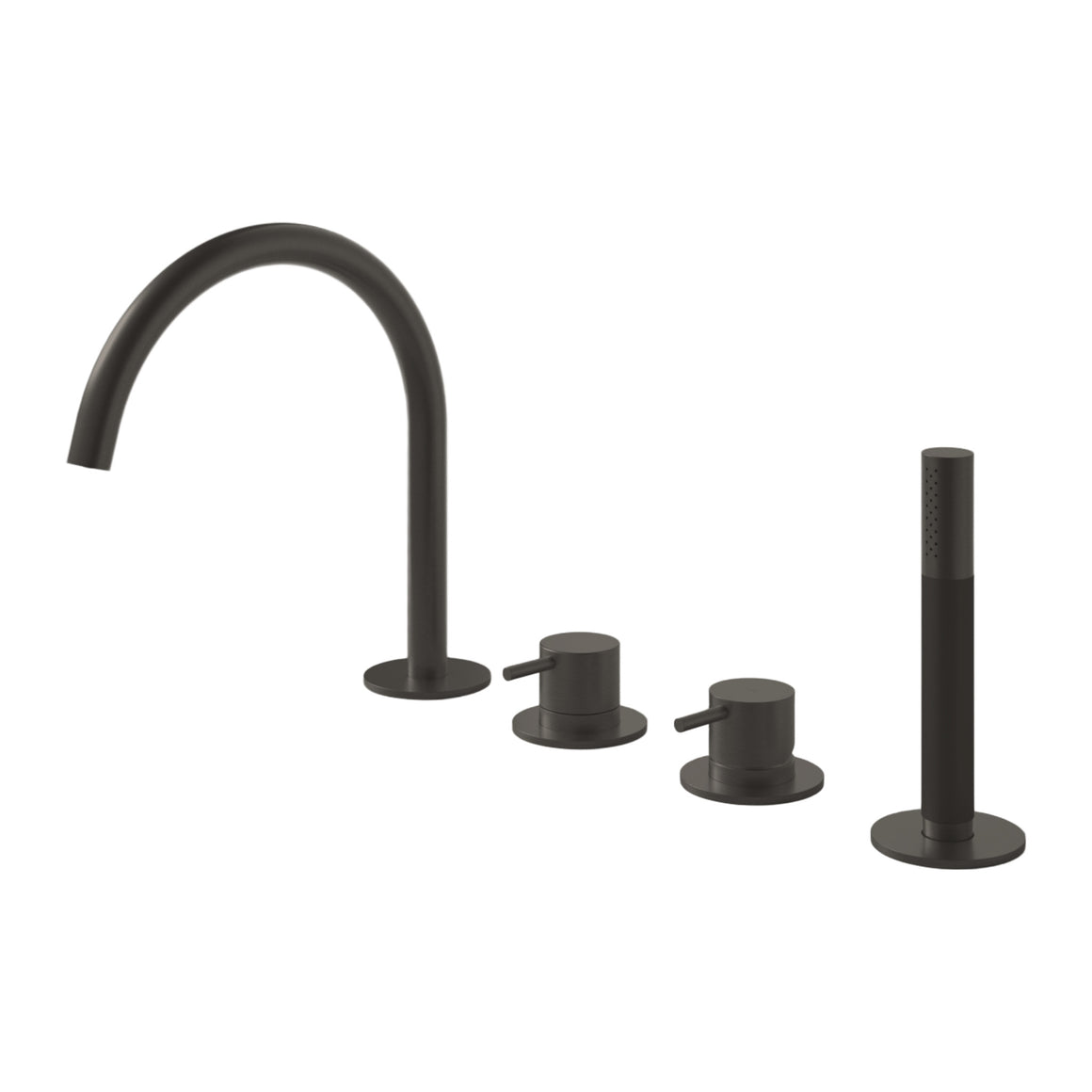 Hotbath Cobber CB073 badrandcombinatie met uitloop, handdouche en 2-weg omstel Verouderd ijzer productfoto (kleurimpressie)