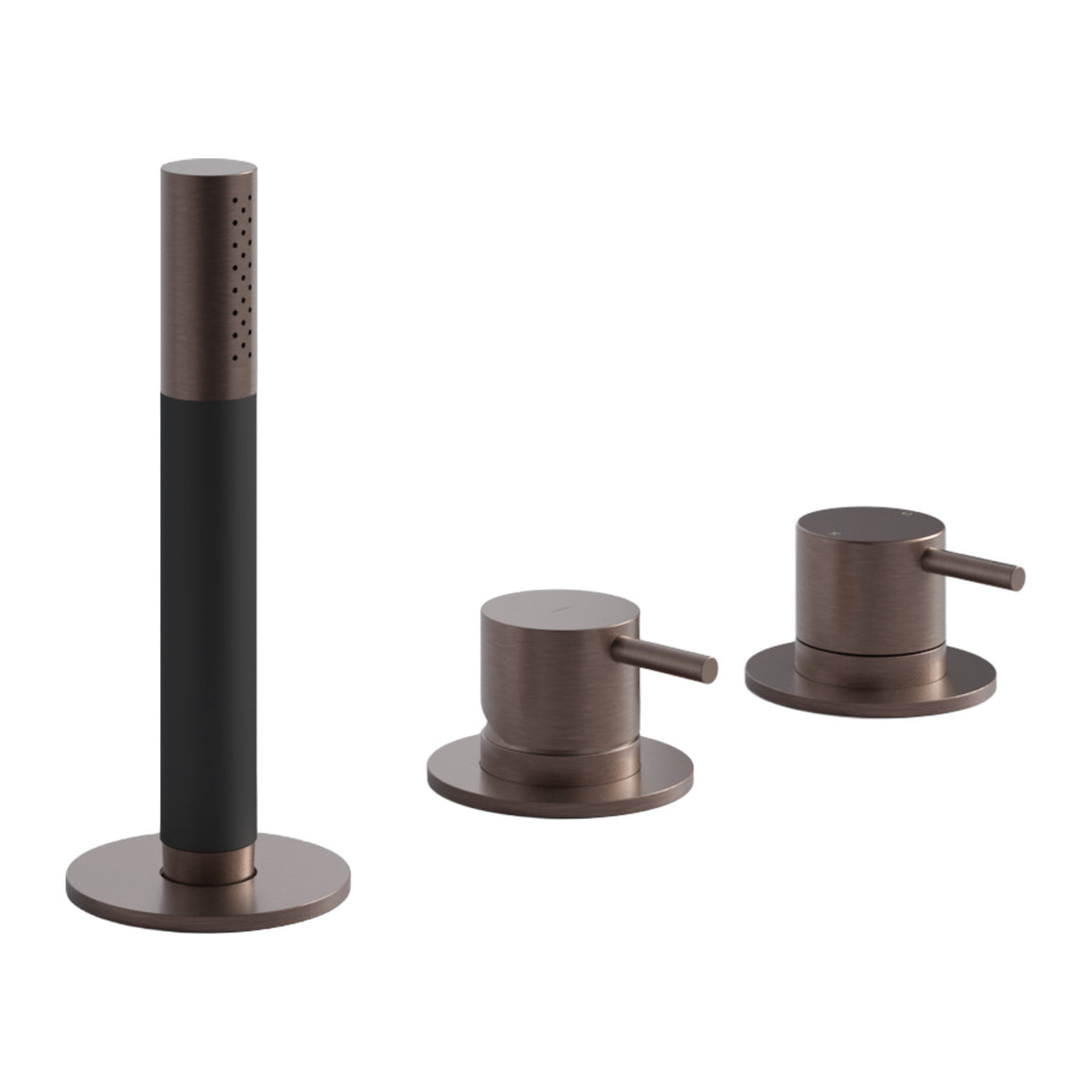 Hotbath Cobber CB075 badrandcombinatie zonder uitloop met handdouche en 2-weg omstel Geborsteld koper PVD productfoto