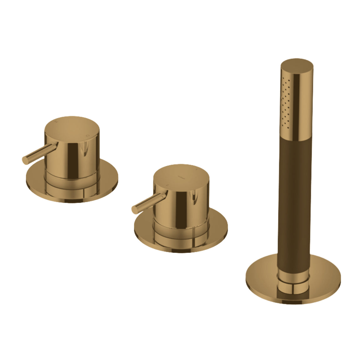 Hotbath Cobber CB075 badrandcombinatie zonder uitloop met handdouche en 2-weg omstel Verouderd messing productfoto (kleurimpressie)