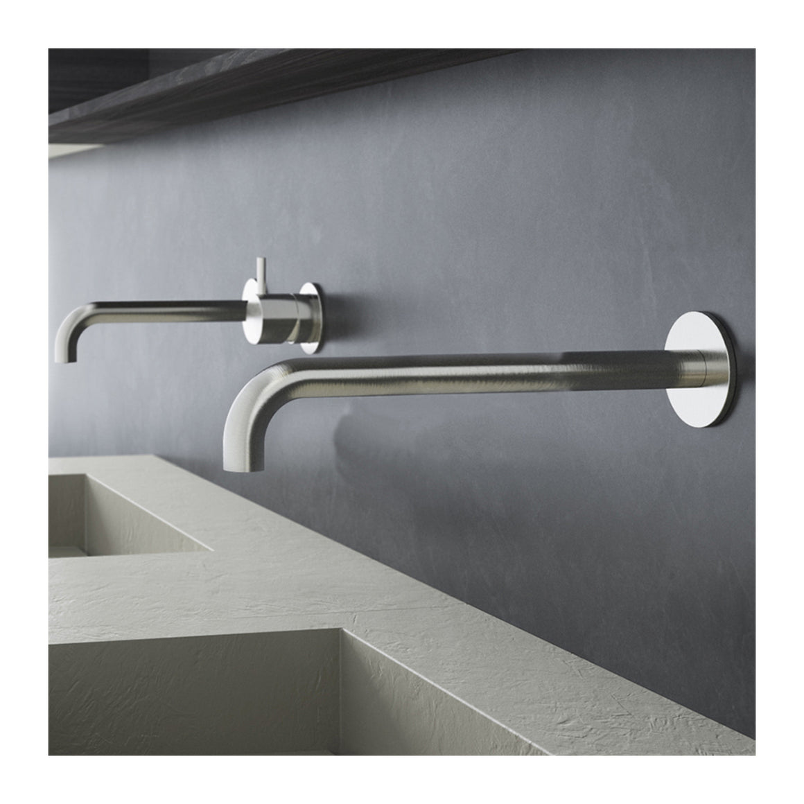 Hotbath Cobber CB095 uitloop voor inbouw wastafelkraan Geborsteld messing 30 cm productfoto
