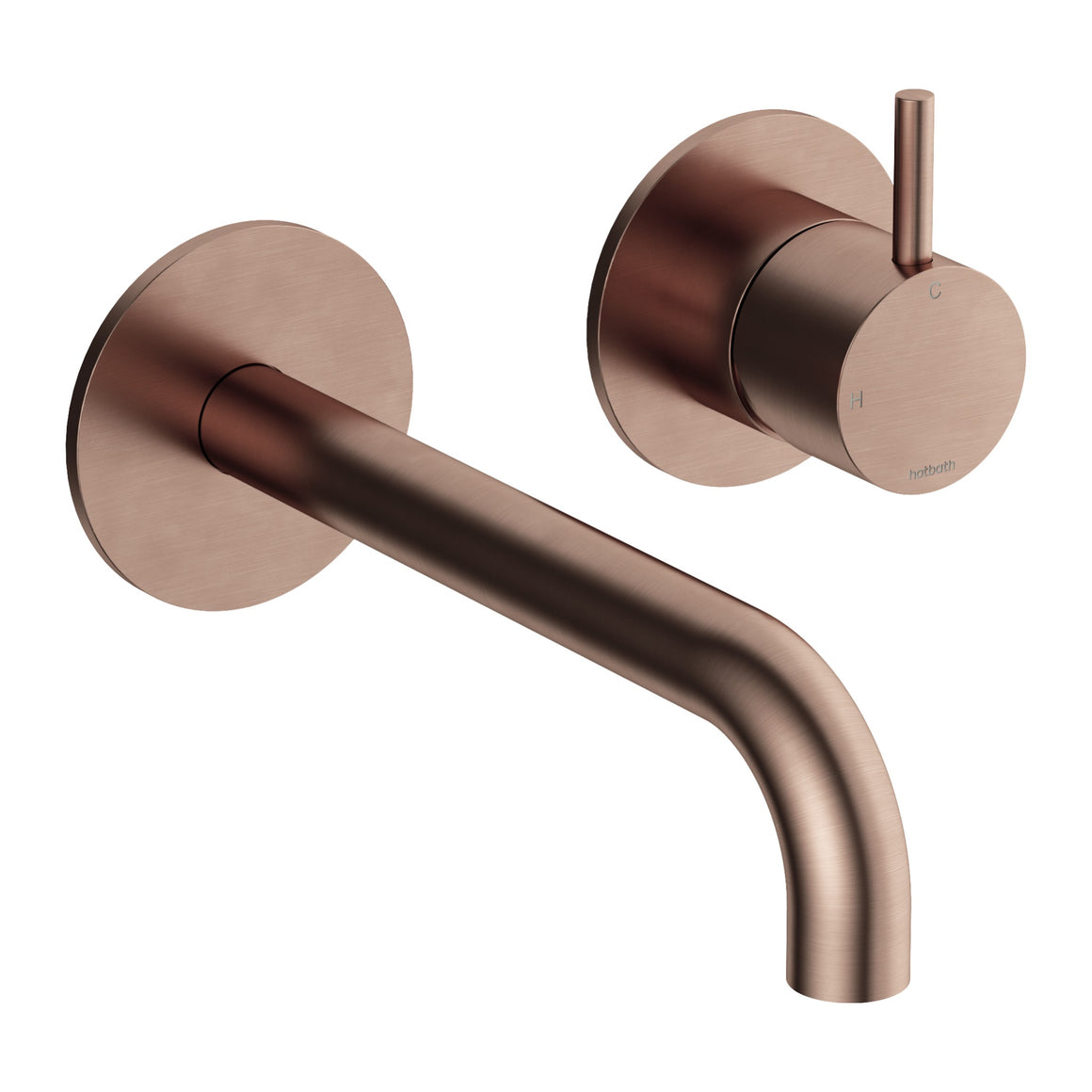 Hotbath Cobber CB105 inbouw wastafelkraan 2-gats uitloop 18 cm geborsteld koper PVD productfoto