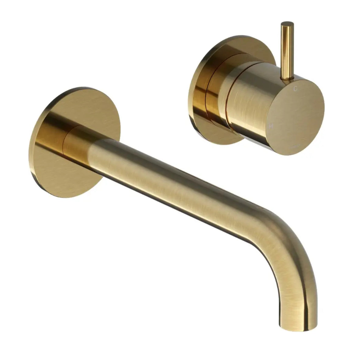 Hotbath Cobber CB105 inbouw wastafelkraan 2-gats uitloop 18 cm geborsteld messing productfoto