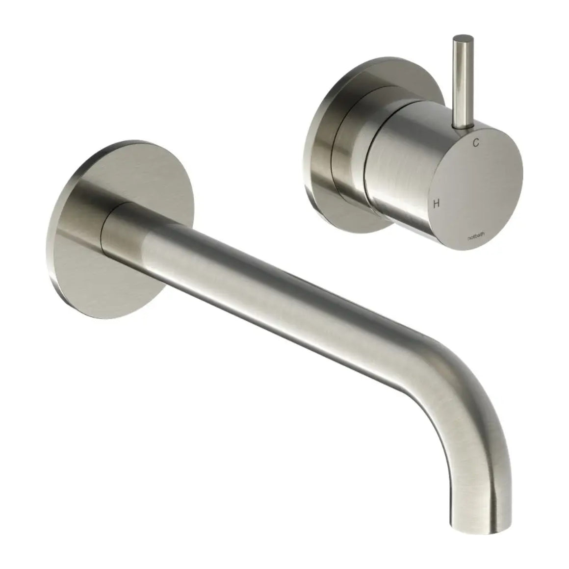 Hotbath Cobber CB105 inbouw wastafelkraan 2-gats uitloop 18 cm geborsteld nikkel productfoto