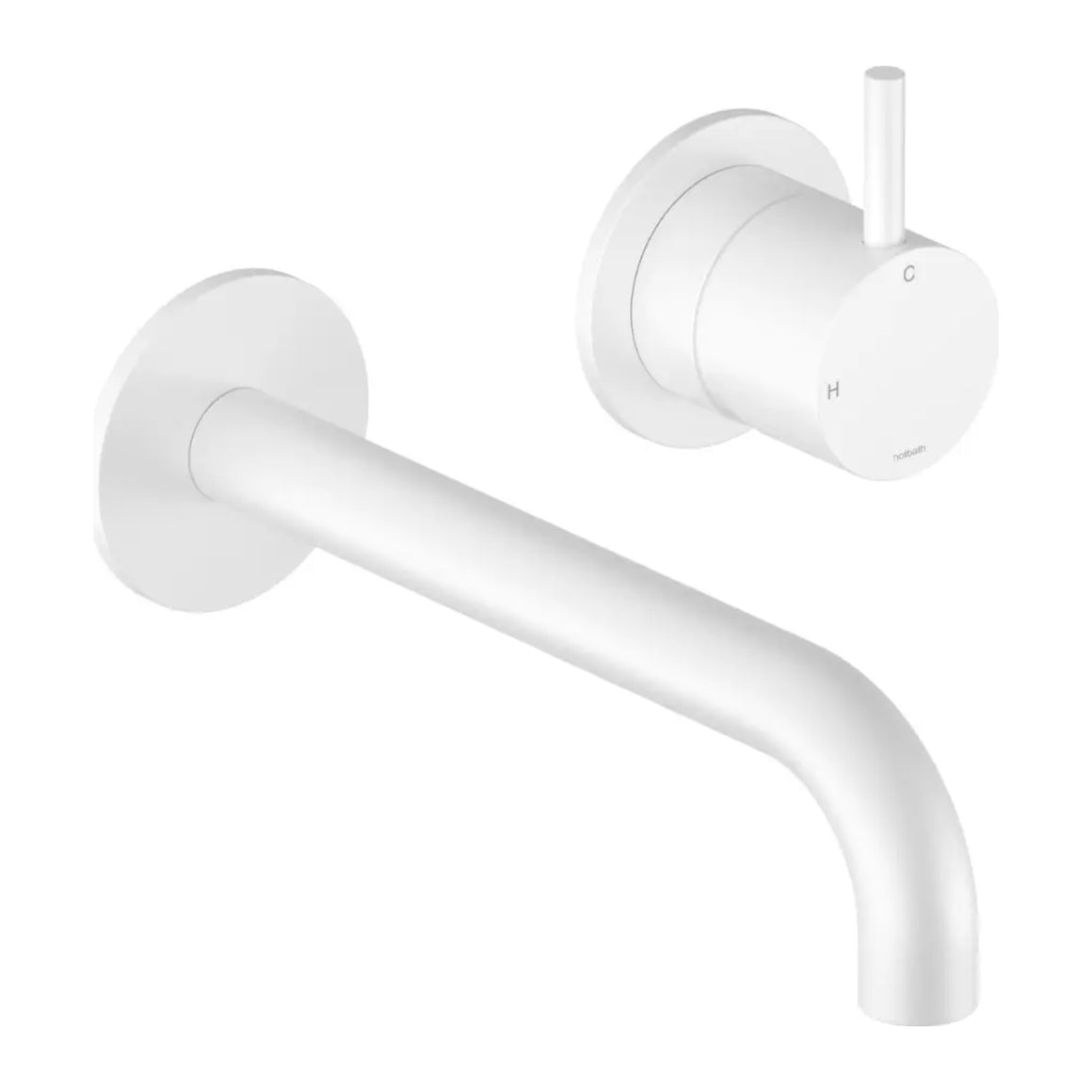 Hotbath Cobber CB105 inbouw wastafelkraan 2-gats uitloop 18 cm mat wit productfoto