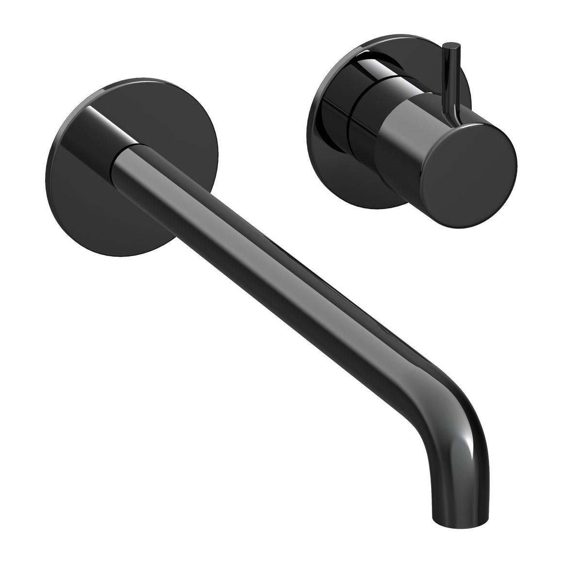 Hotbath Cobber CB105EXT25 inbouw wastafelmengkraan 2-gats met 25 cm uitloop Gepolijst zwart PVD productfoto