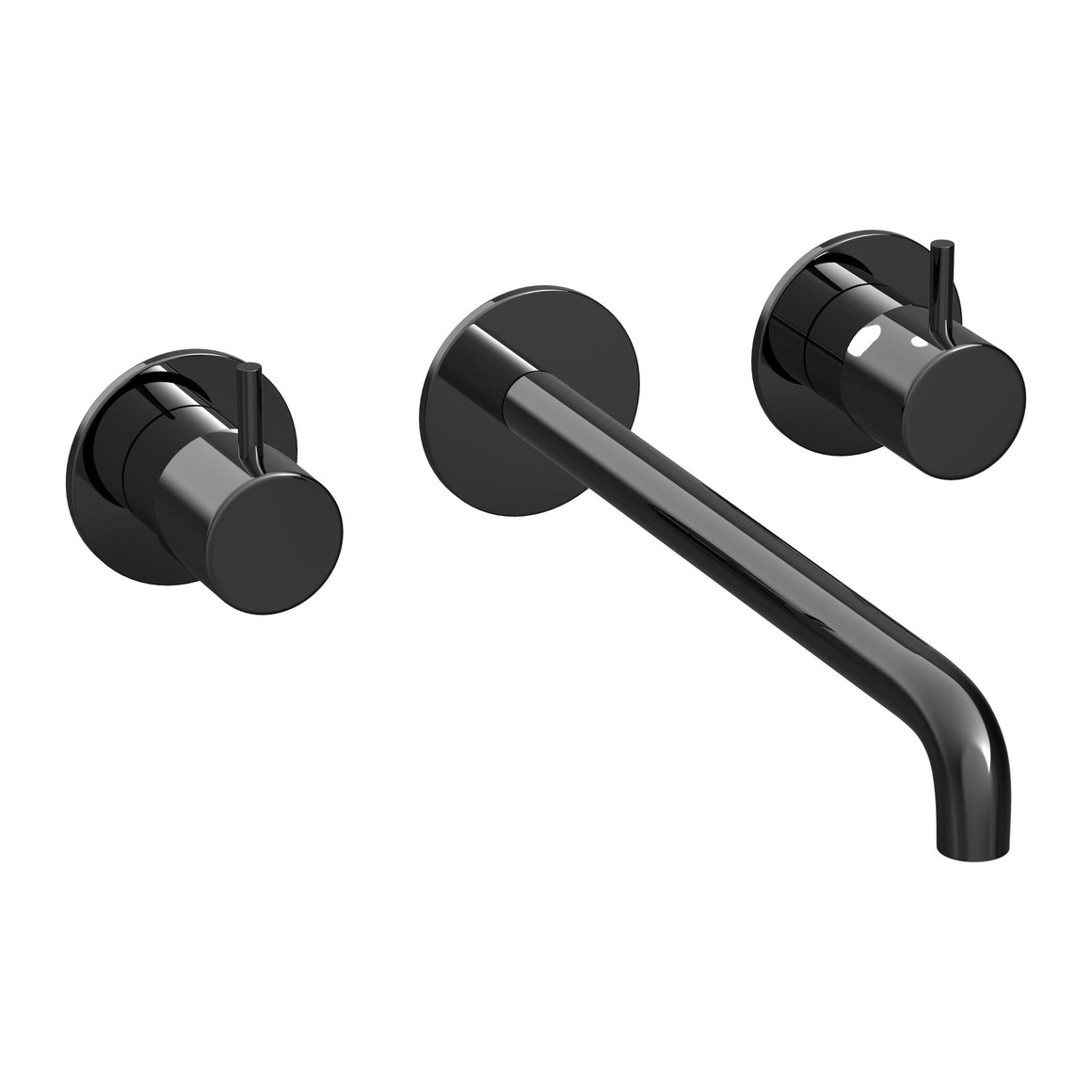 Hotbath Cobber CB105T inbouw wastafelmengkraan 3-gats Gepolijst zwart PVD 25 cm productfoto