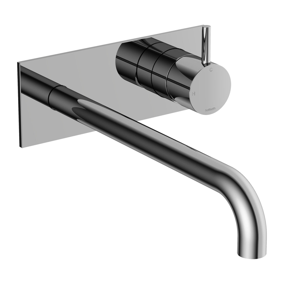 Hotbath Cobber CB106 inbouw wastafelmengkraan met achterplaat Chroom 25 cm productfoto