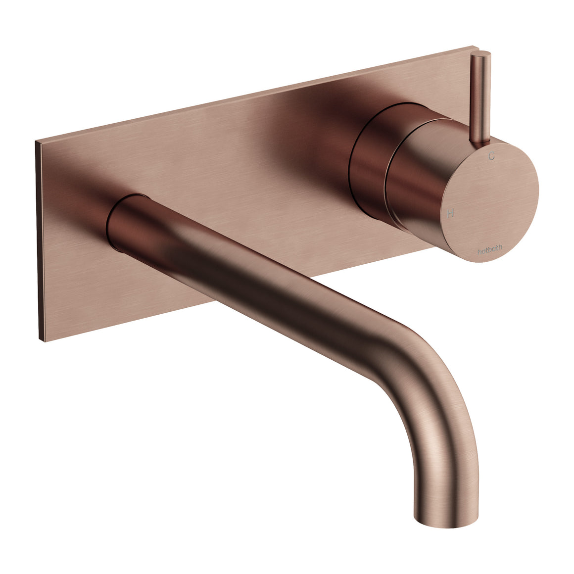 Hotbath Cobber CB106 inbouw wastafelmengkraan met achterplaat Geborsteld koper PVD 18 cm productfoto