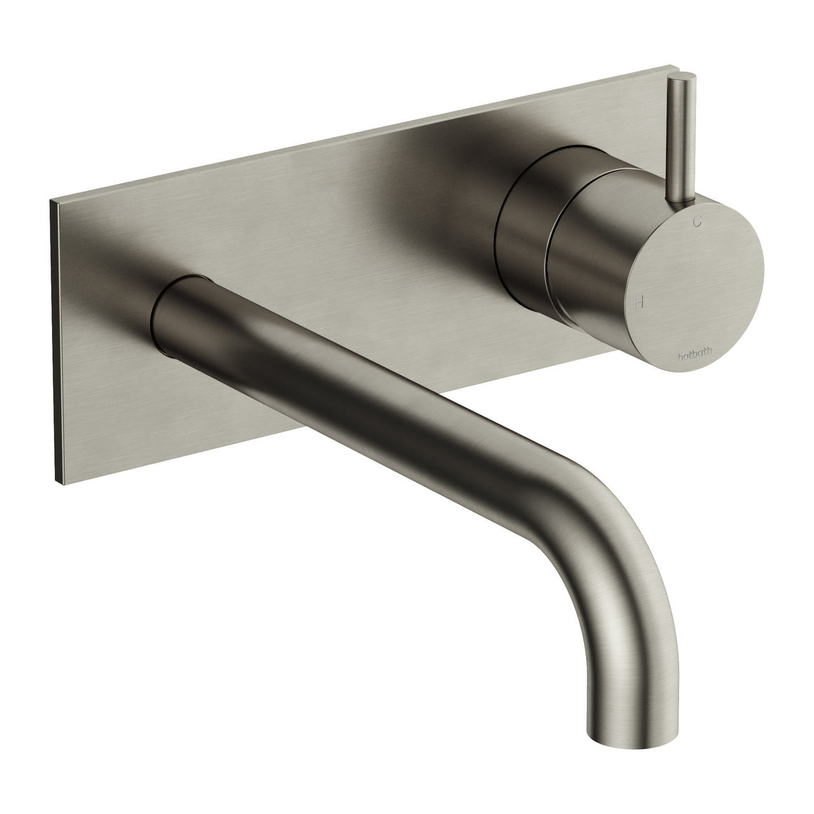 Hotbath Cobber CB106 inbouw wastafelmengkraan met achterplaat Geborsteld nikkel 18 cm productfoto