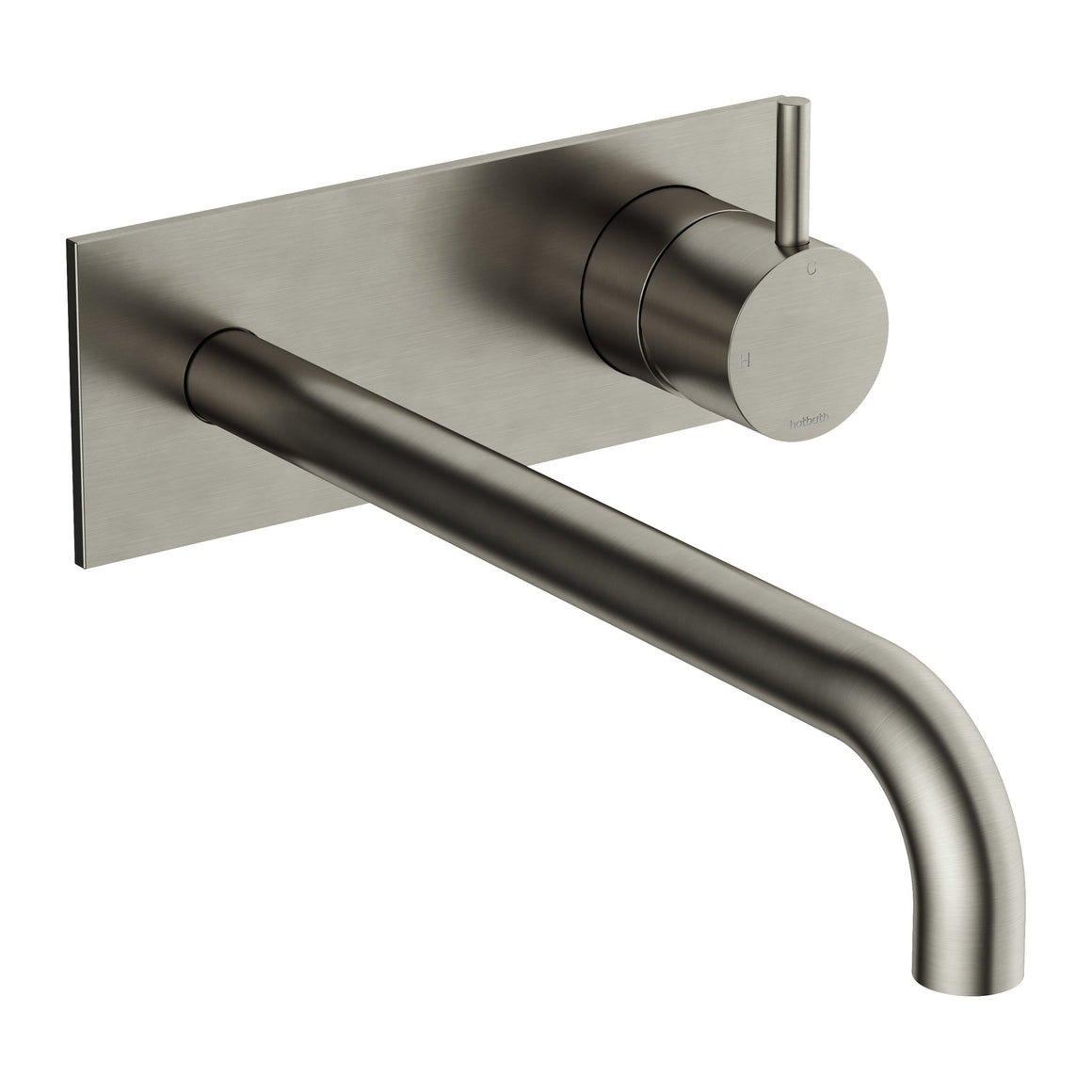 Hotbath Cobber CB106 inbouw wastafelmengkraan met achterplaat Geborsteld nikkel 25 cm productfoto