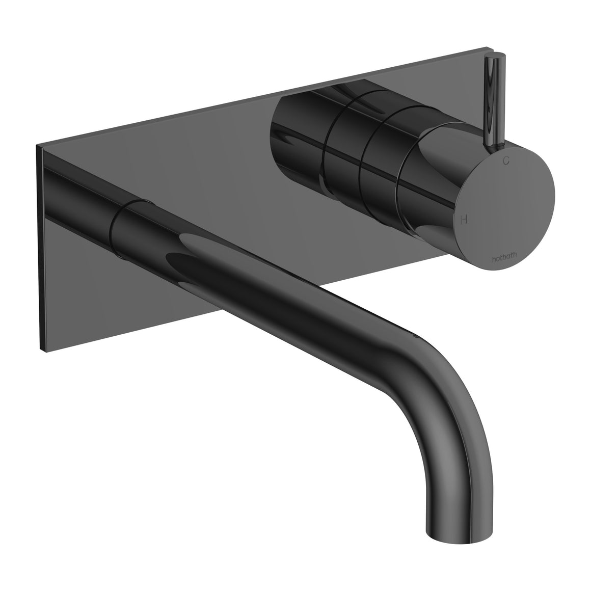 Hotbath Cobber CB106 inbouw wastafelmengkraan met achterplaat Geborsteld zwart PVD 18 cm productfoto (kleurimpressie)