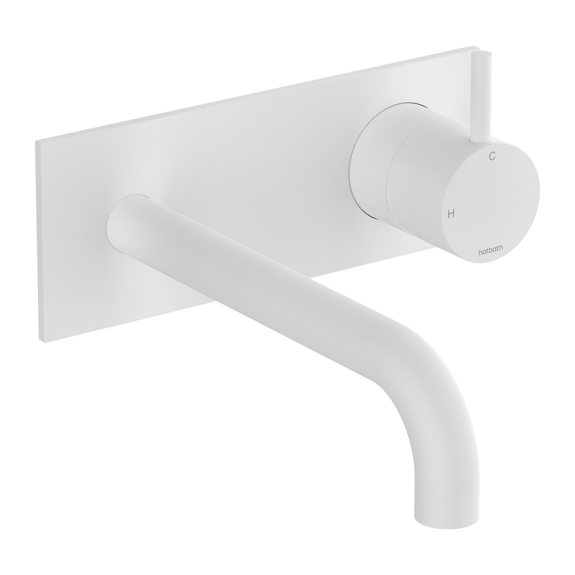 Hotbath Cobber CB106 inbouw wastafelmengkraan met achterplaat Mat wit 18 cm productfoto