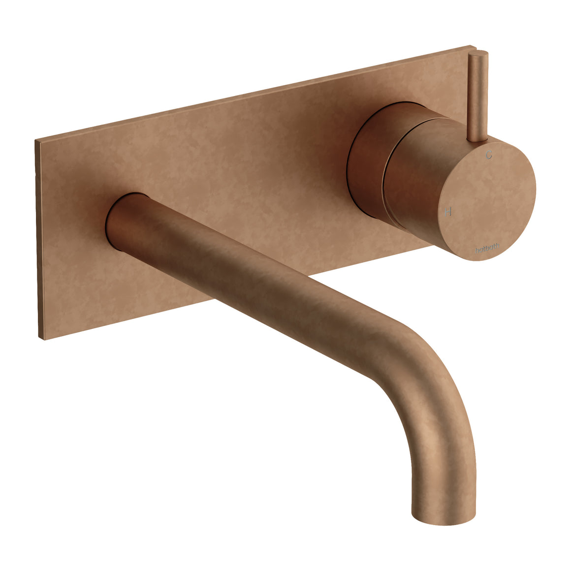 Hotbath Cobber CB106 inbouw wastafelmengkraan met achterplaat Verouderd messing 18 cm productfoto