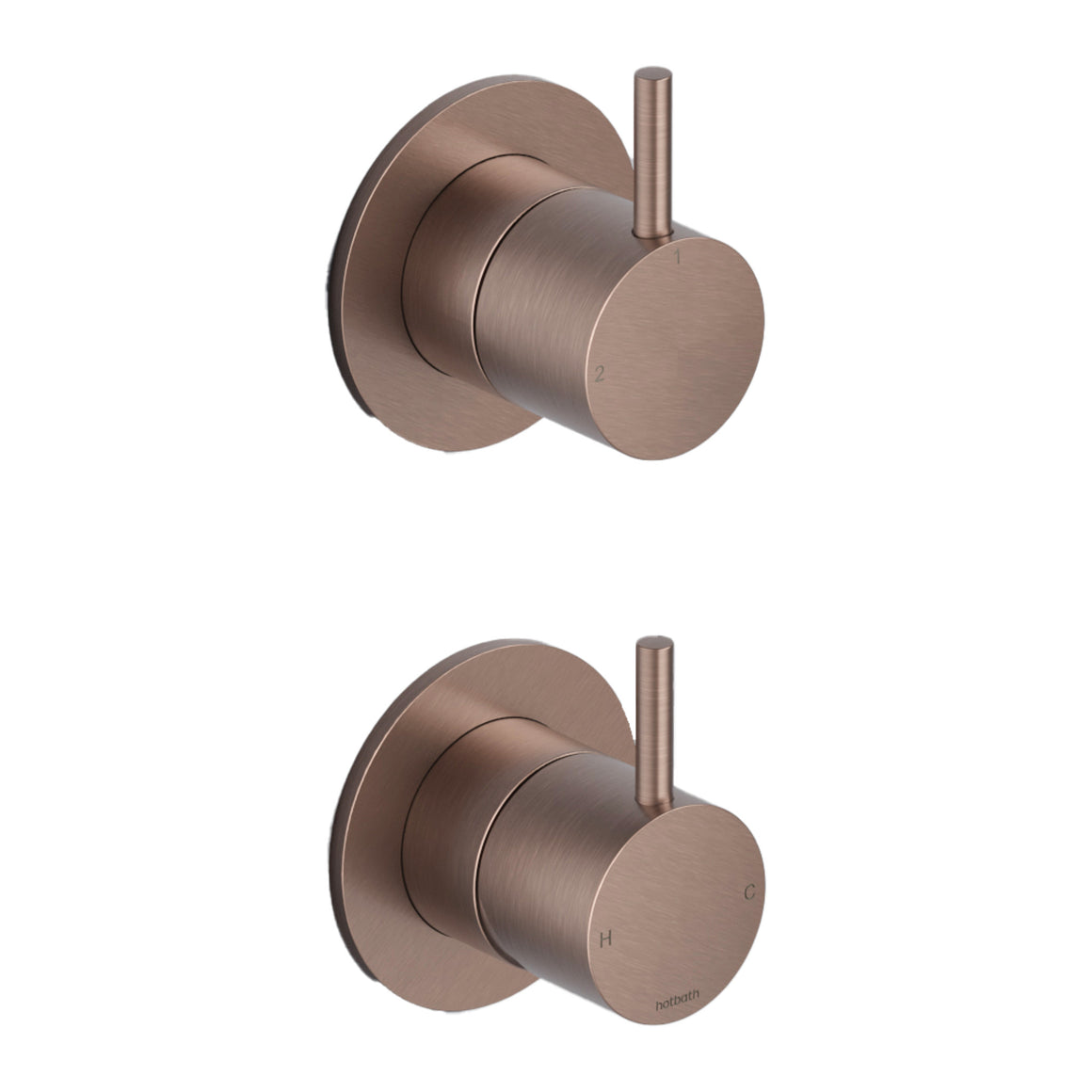 Hotbath Cobber CB129 inbouw douchemengkraan met 2-weg omstel Geborsteld koper PVD productfoto