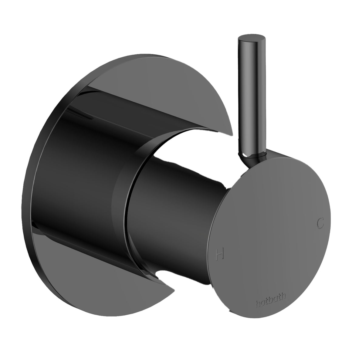 Hotbath Cobber CB131 inbouw douchemengkraan Gepolijst zwart PVD productfoto (kleurimpressie)