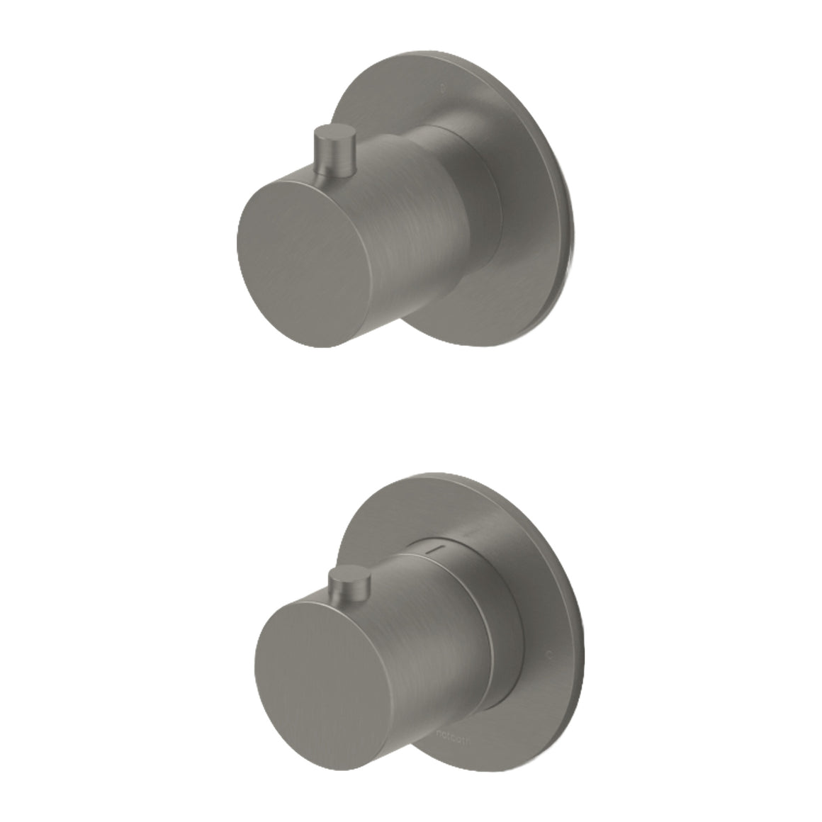 Hotbath Cobber CB7009 inbouw thermostaat met 2-weg stop-omstel Geborsteld nikkel productfoto (kleurimpressie)