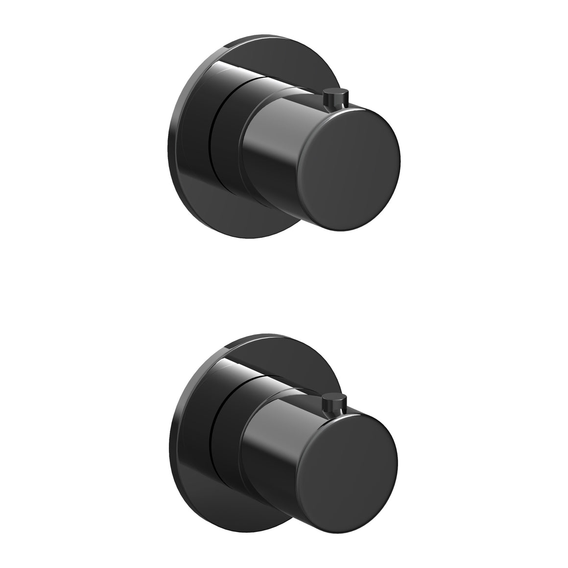 Hotbath Cobber CB7009 inbouw thermostaat met 2-weg stop-omstel Gepolijst zwart PVD productfoto