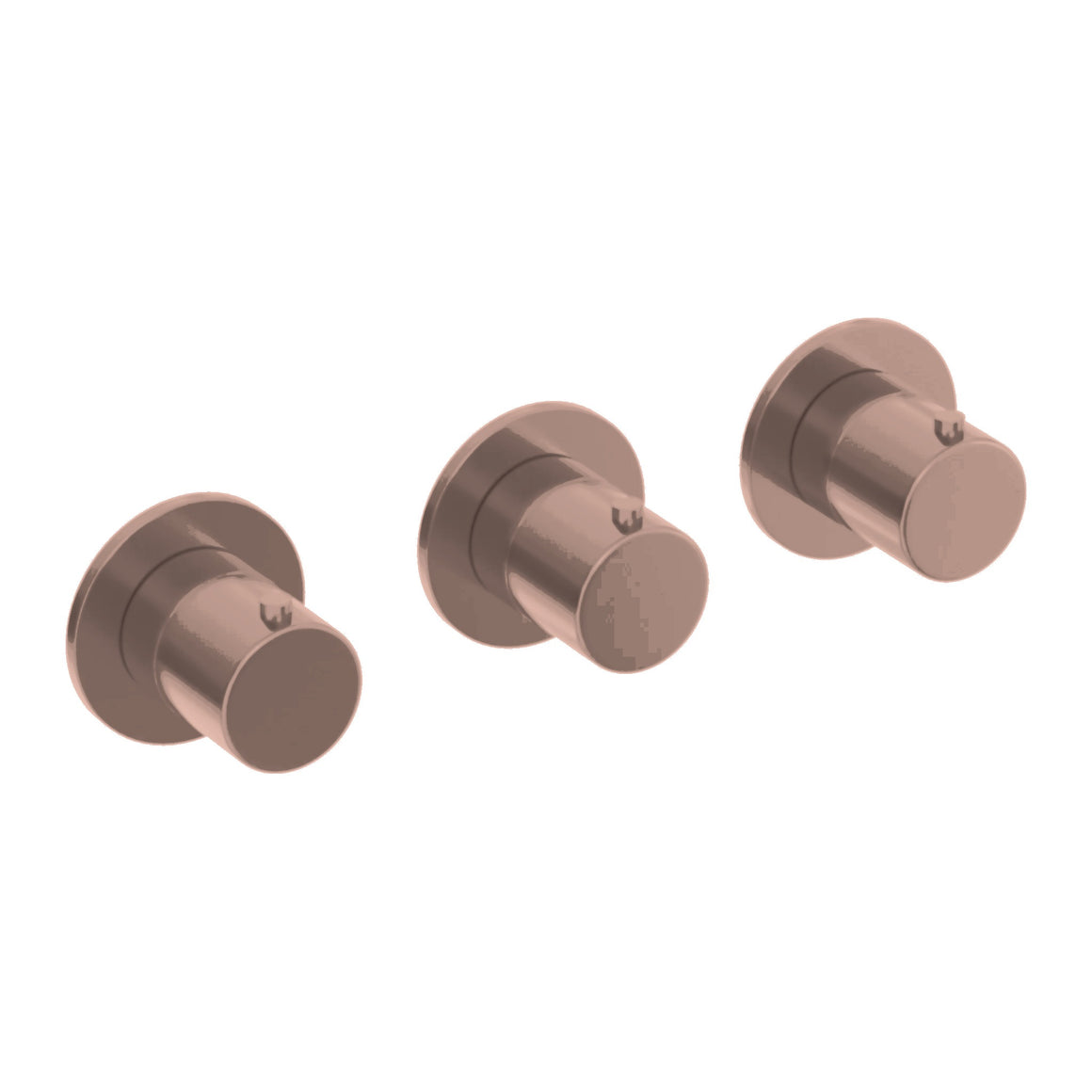 Hotbath Cobber CB7067 inbouw douchethermostaat met 2 stopkranen (afbouwdeel) Geborsteld koper PVD productfoto (kleurweergave)