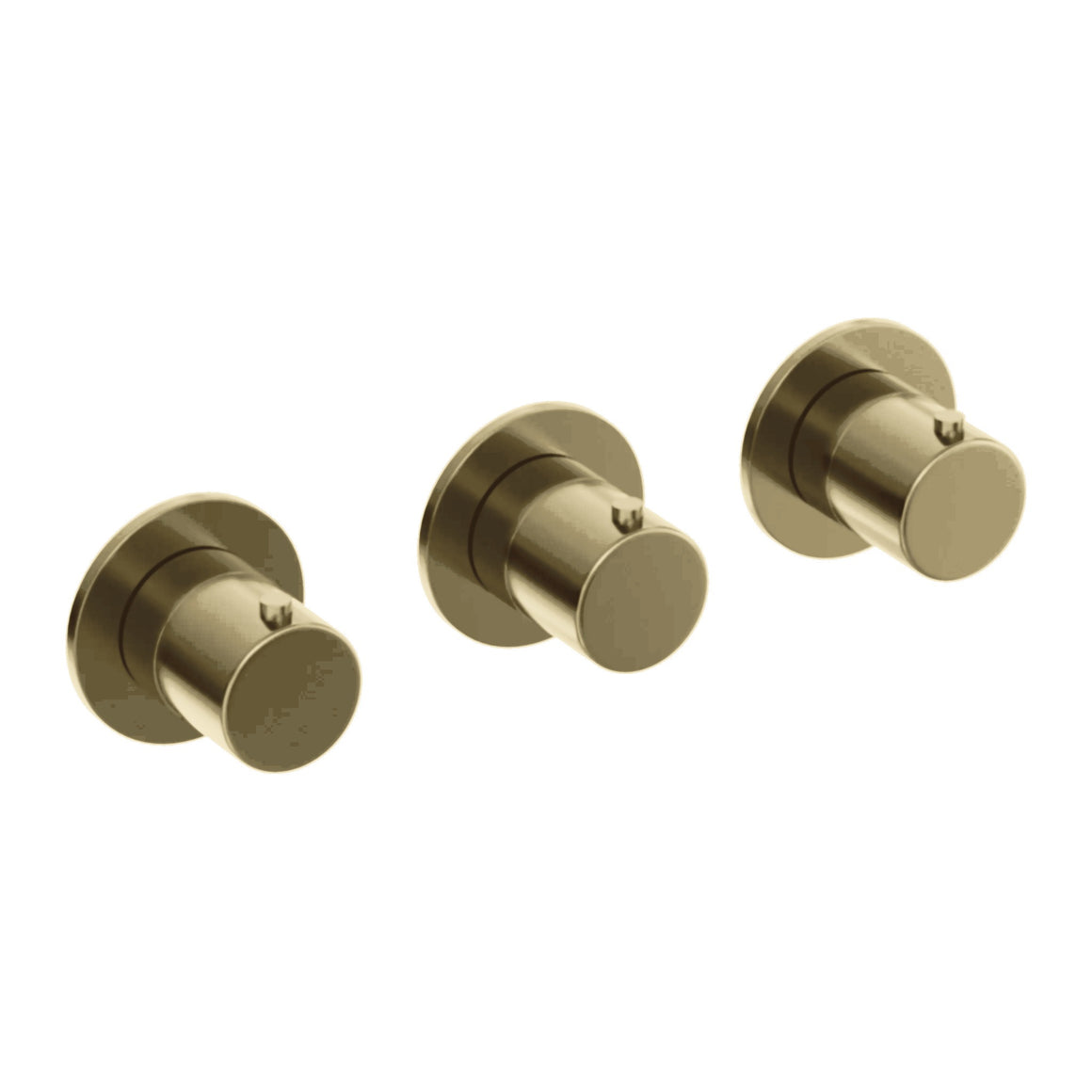 Hotbath Cobber CB7067 inbouw douchethermostaat met 2 stopkranen (afbouwdeel) Geborsteld messing productfoto (kleurweergave)
