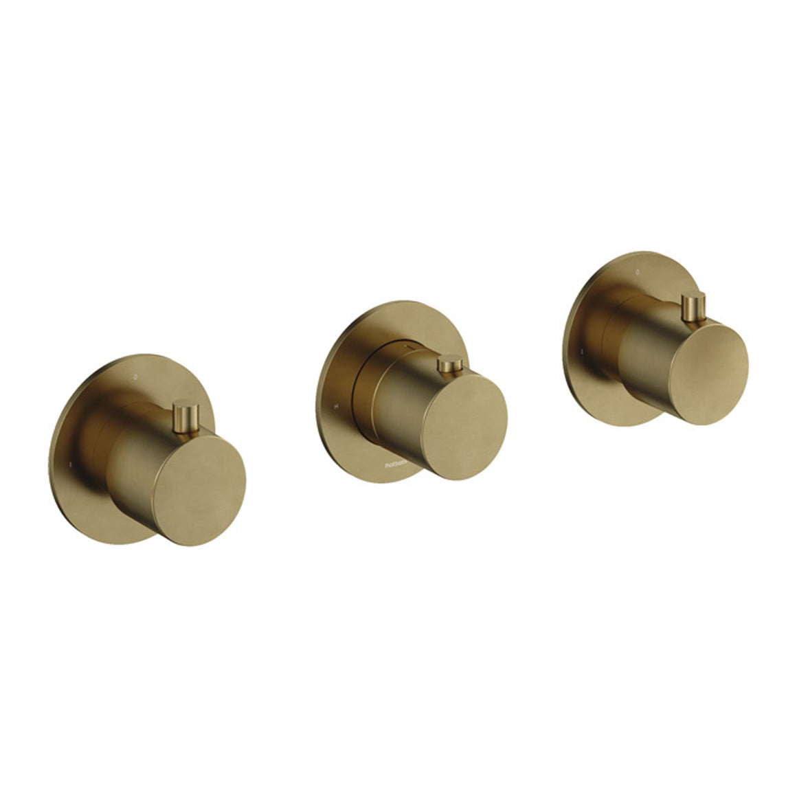 Hotbath Cobber CB7067 inbouw douchethermostaat met 2 stopkranen Geborsteld messing productfoto