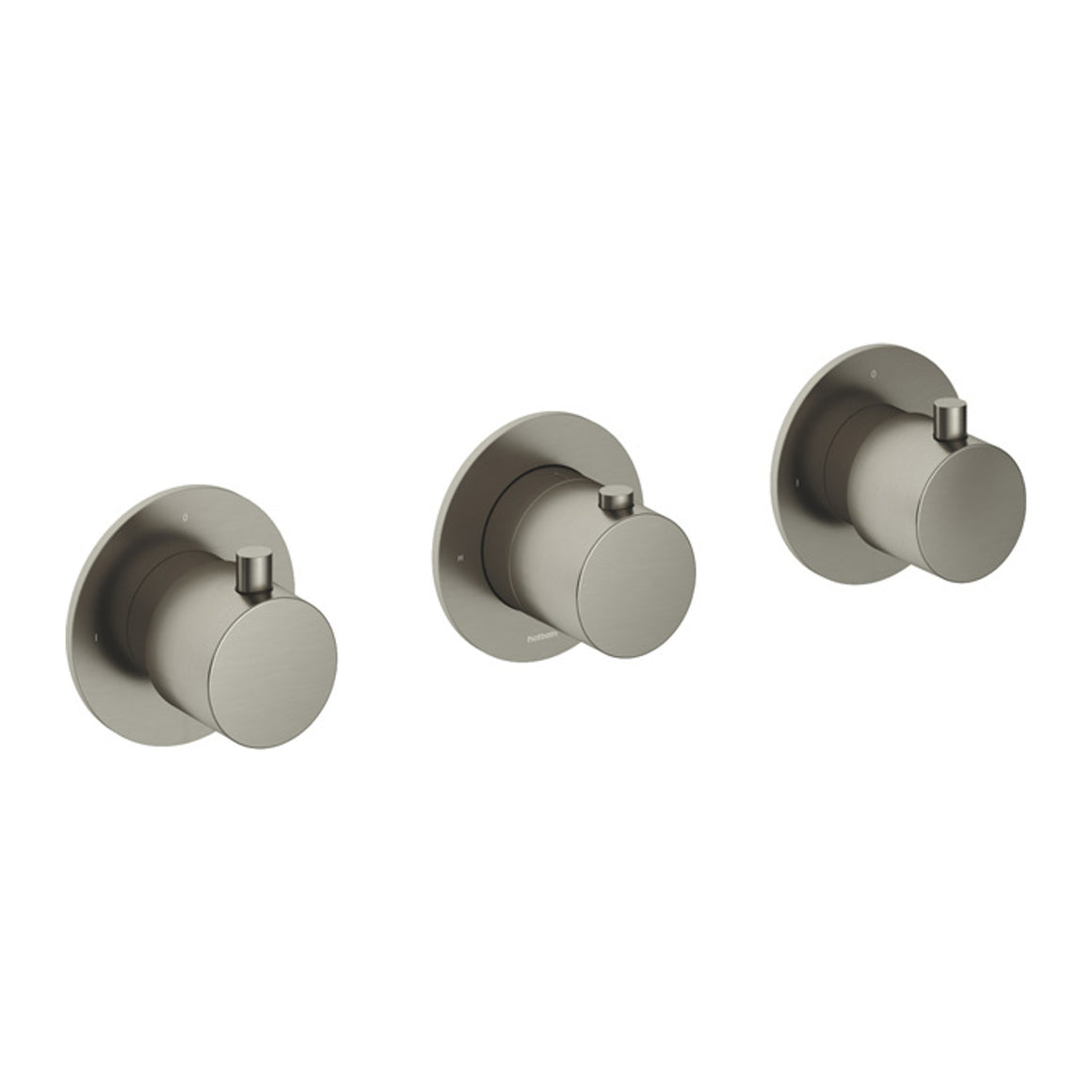 Hotbath Cobber CB7067 inbouw douchethermostaat met 2 stopkranen Geborsteld nikkel productfoto