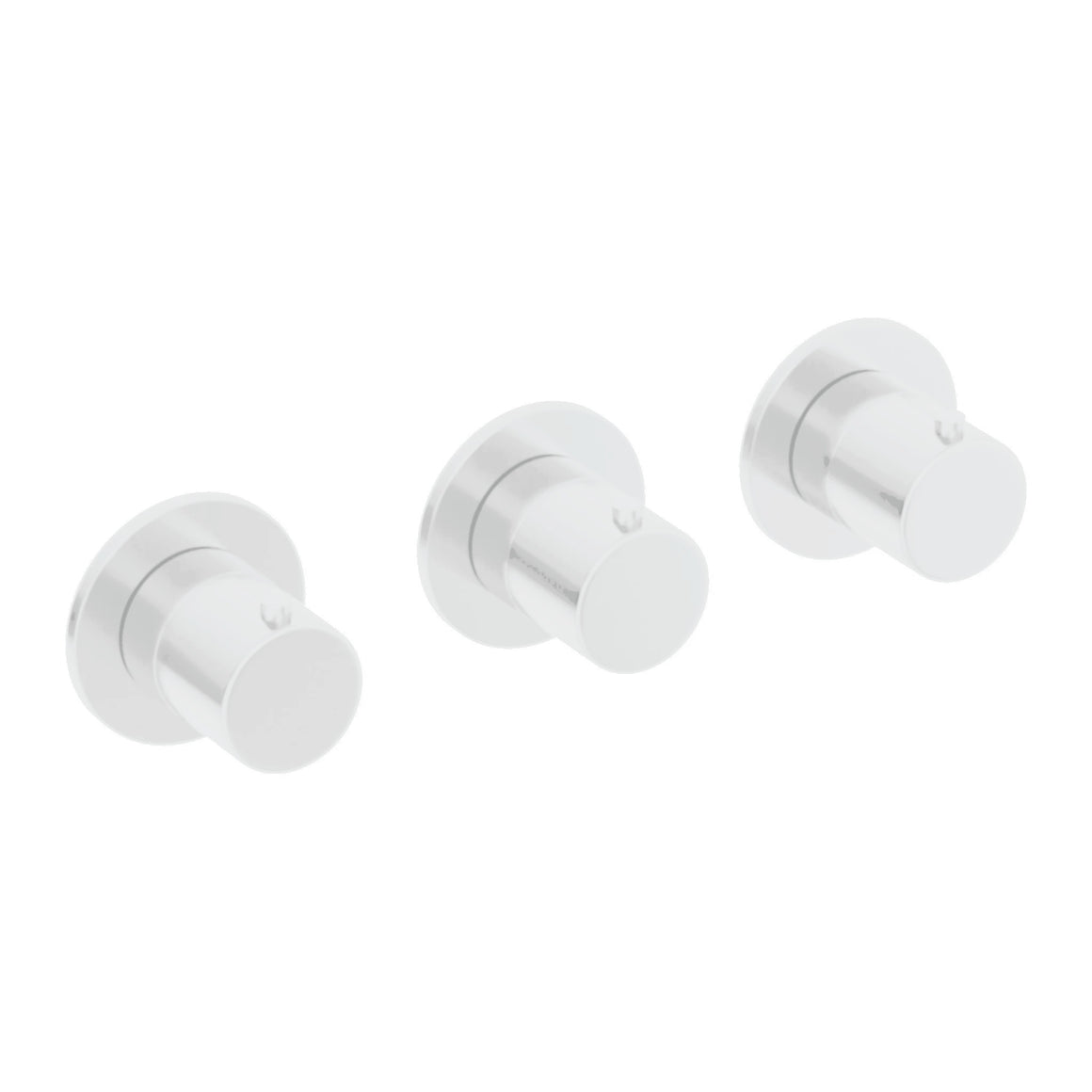 Hotbath Cobber CB7067 inbouw douchethermostaat met 2 stopkranen (afbouwdeel) Mat wit productfoto (kleurweergave)