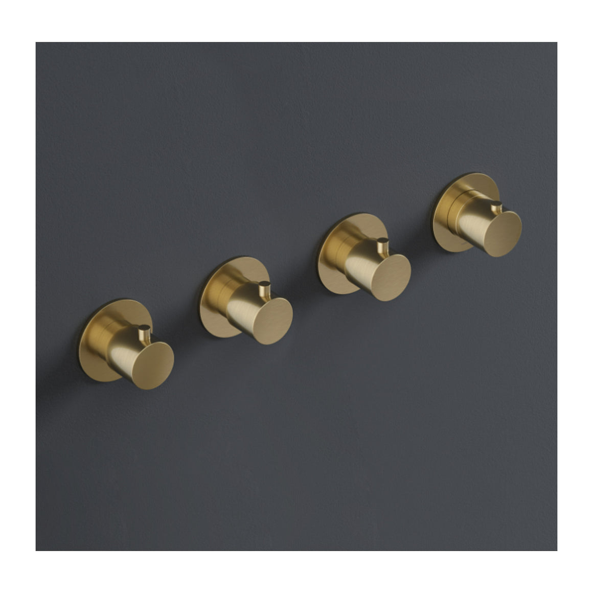 Hotbath Cobber CB7070 inbouw douchethermostaat met 3 stopkranen Geborsteld messing productfoto