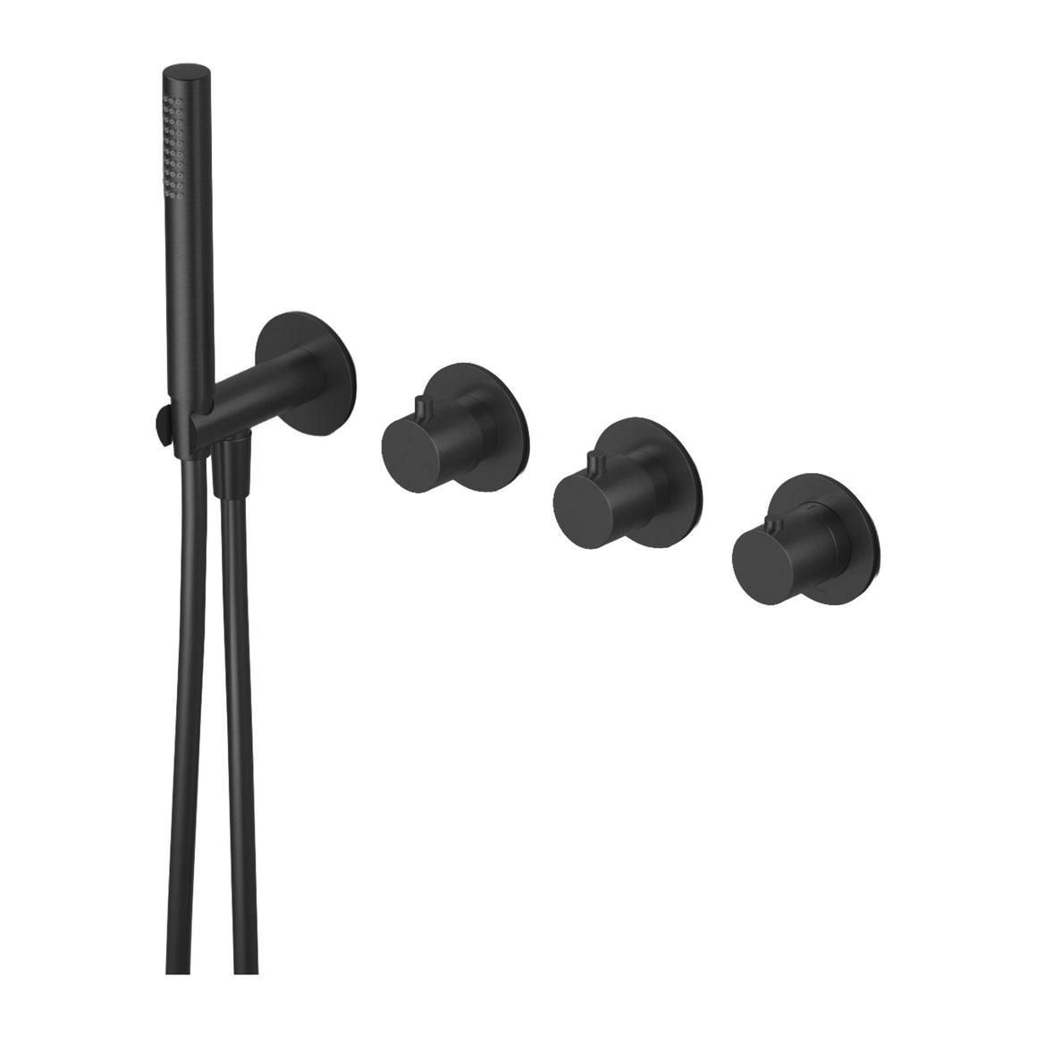 Hotbath Cobber CB7071 inbouw bad/douchethermostaat met 2 stopkranen zonder uitloop Gepolijst zwart PVD productfoto (kleurimpressie)