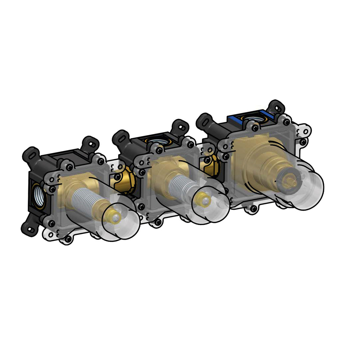 Hotbath Cobber HBCB7067 inbouwdeel voor douchethermostaat met 2 stopkranen productfoto