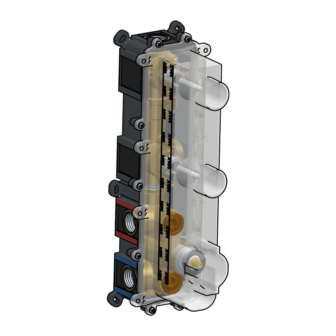 Hotbath Cobber HBPB066 inbouwdeel voor thermostaat met 2 pushbuttons verticaal productfoto