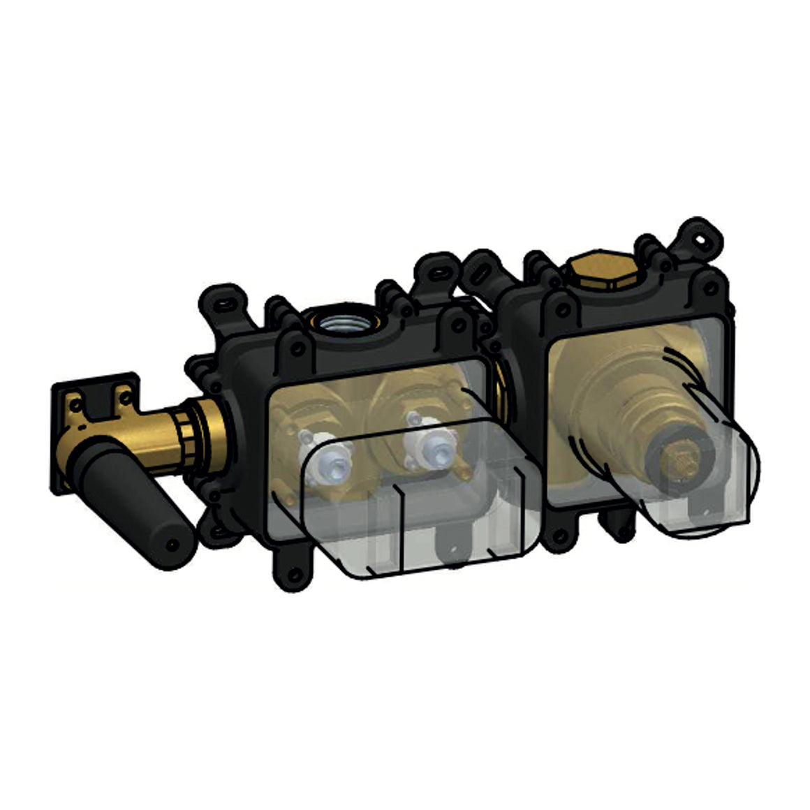 Hotbath Cobber HBPB7071 inbouwdeel voor badthermostaat met 2 pushbuttons productfoto