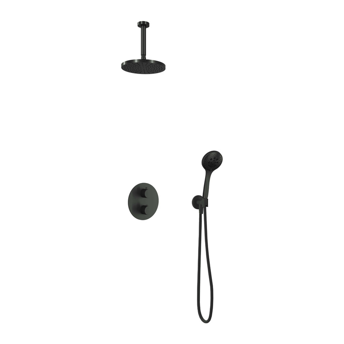Hotbath Cobber IBS20A inbouw regendoucheset thermostatisch met 2-weg stop-omstel Chroom 3-standen handdouche + plafondbuis 15 cm + hoofddouche 20 cm productfoto
