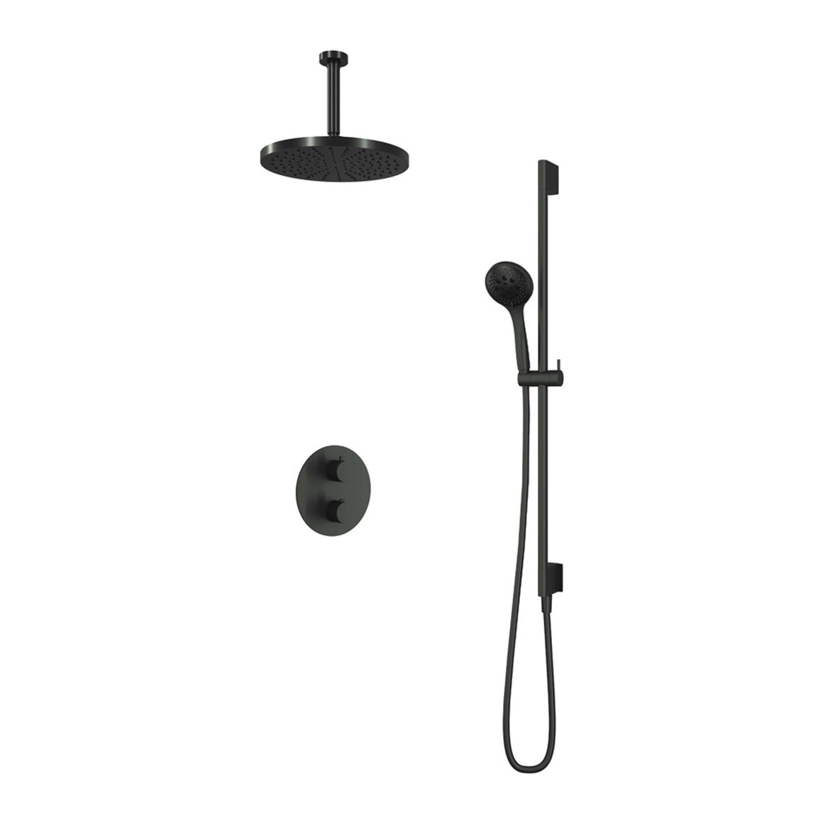Hotbath Cobber IBS20A inbouw regendoucheset thermostatisch met 2-weg stop-omstel Chroom 3-standen handdouche + plafondbuis 15 cm + hoofddouche 30 cm + glijstang productfoto