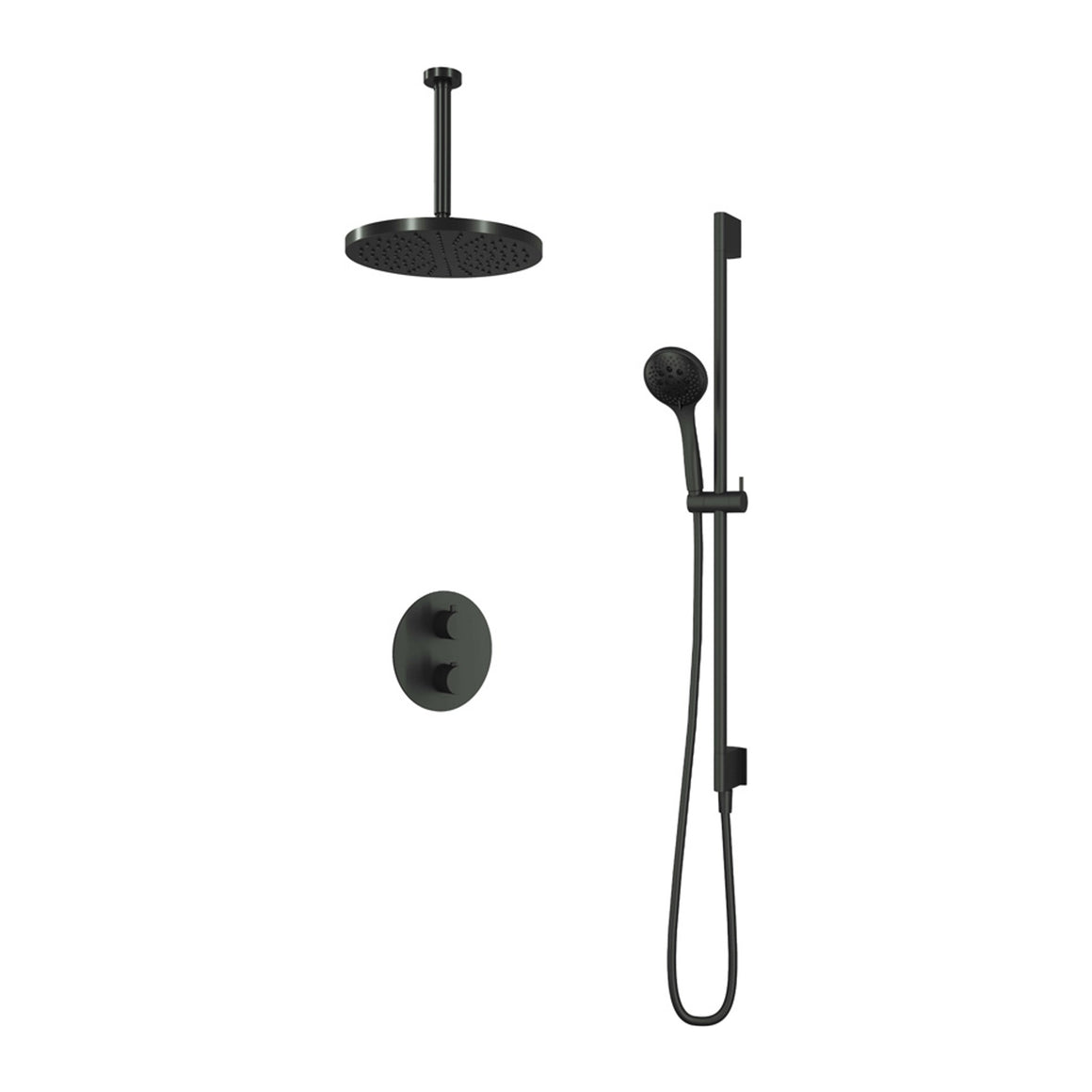 Hotbath Cobber IBS20A inbouw regendoucheset thermostatisch met 2-weg stop-omstel Chroom 3-standen handdouche + plafondbuis 30 cm + hoofddouche 30 cm + glijstang productfoto