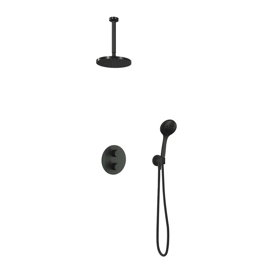 Hotbath Cobber IBS20A inbouw regendoucheset thermostatisch met 2-weg stop-omstel Chroom 3-standen handdouche + plafondbuis 30 cm + hoofddouche 20 cm productfoto
