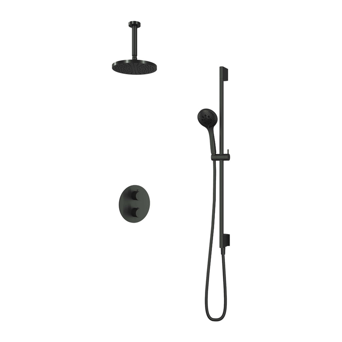 Hotbath Cobber IBS20A inbouw regendoucheset thermostatisch met 2-weg stop-omstel Chroom 3-standen handdouche + plafondbuis 15 cm + hoofddouche 20 cm + glijstang productfoto