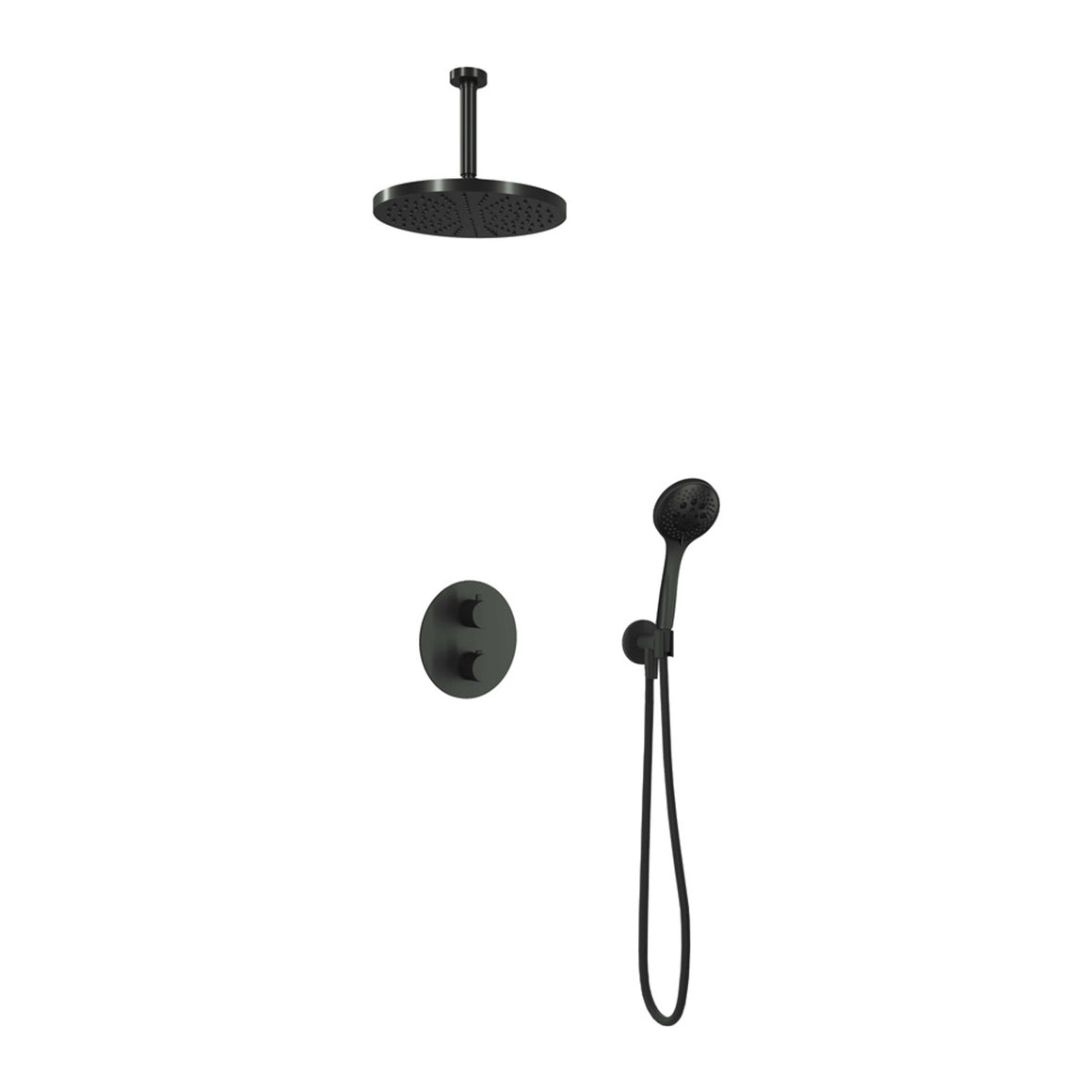 Hotbath Cobber IBS20A inbouw regendoucheset thermostatisch met 2-weg stop-omstel Chroom 3-standen handdouche + plafondbuis 15 cm + hoofddouche 30 cm productfoto