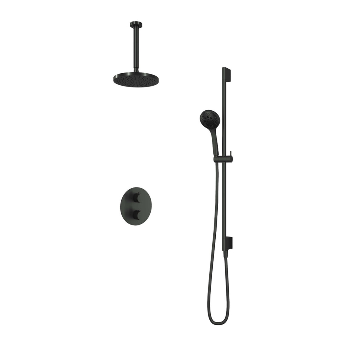Hotbath Cobber IBS20A inbouw regendoucheset thermostatisch met 2-weg stop-omstel Chroom 3-standen handdouche + plafondbuis 30 cm + hoofddouche 20 cm + glijstang productfoto