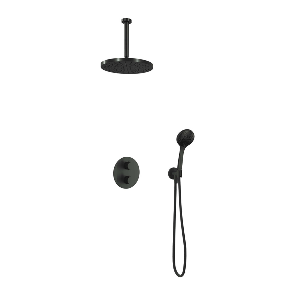 Hotbath Cobber IBS20A inbouw regendoucheset thermostatisch met 2-weg stop-omstel Chroom 3-standen handdouche + plafondbuis 30 cm + hoofddouche 30 cm productfoto
