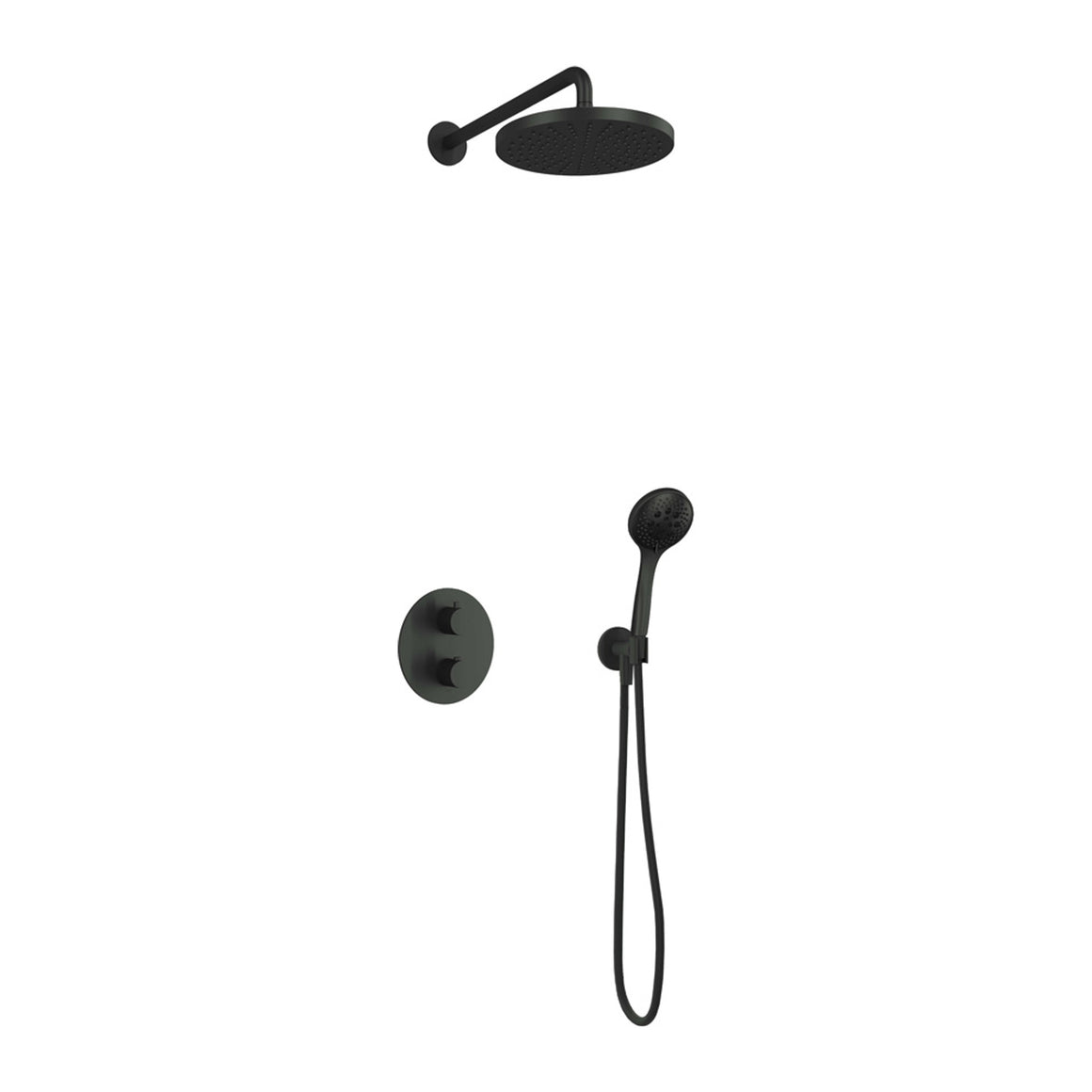 Hotbath Cobber IBS20A inbouw regendoucheset thermostatisch met 2-weg stop-omstel Chroom 3-standen handdouche + wandarm + hoofddouche 30 cm productfoto