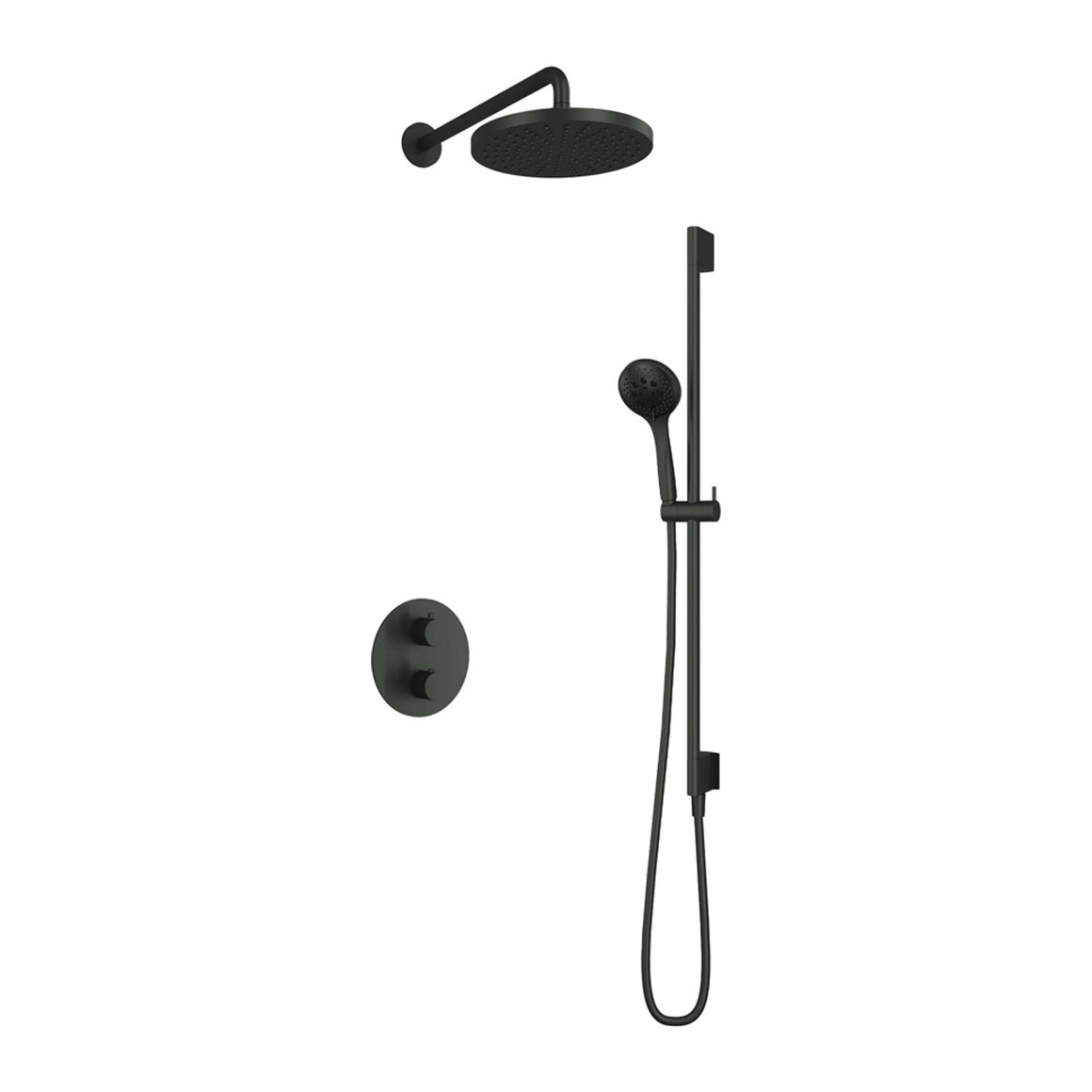 Hotbath Cobber IBS20A inbouw regendoucheset thermostatisch met 2-weg stop-omstel Chroom 3-standen handdouche + wandarm + hoofddouche 30 cm + glijstang productfoto