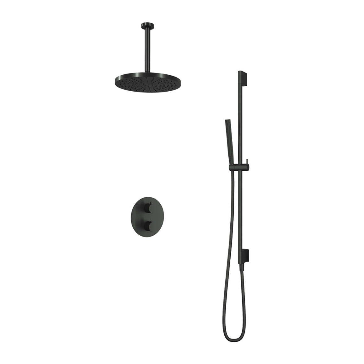 Hotbath Cobber IBS20A inbouw regendoucheset thermostatisch met 2-weg stop-omstel Chroom Staafhanddouche + plafondbuis 30 cm + hoofddouche 30 cm + glijstang productfoto