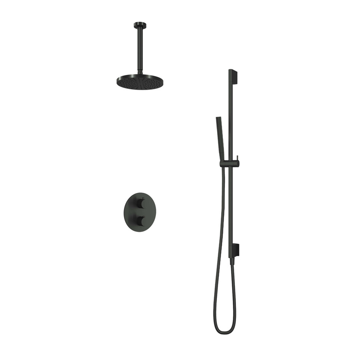 Hotbath Cobber IBS20A inbouw regendoucheset thermostatisch met 2-weg stop-omstel Chroom Staafhanddouche + plafondbuis 30 cm + hoofddouche 20 cm + glijstang productfoto