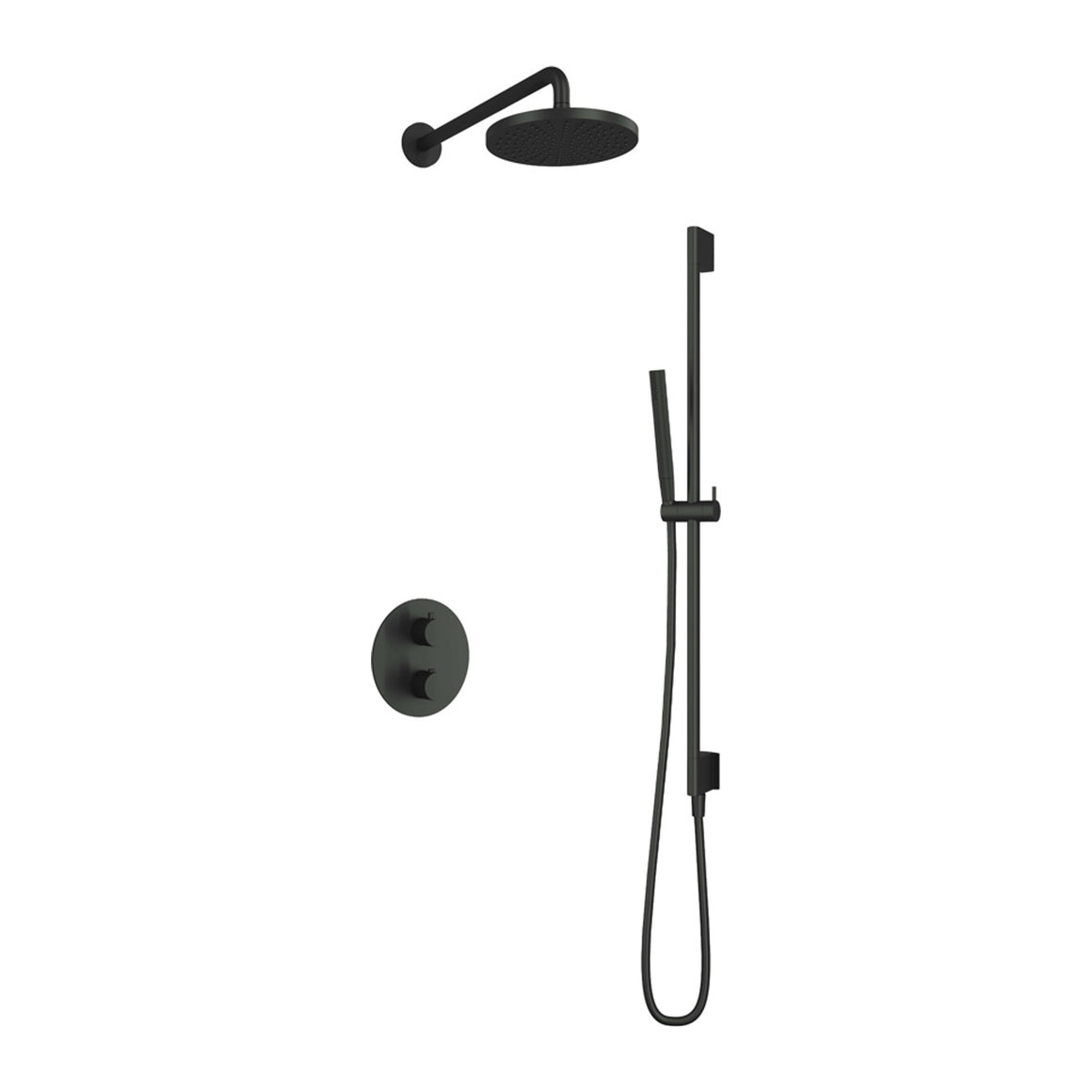 Hotbath Cobber IBS20A inbouw regendoucheset thermostatisch met 2-weg stop-omstel Chroom Staafhanddouche + wandarm + hoofddouche 20 cm + glijstang productfoto