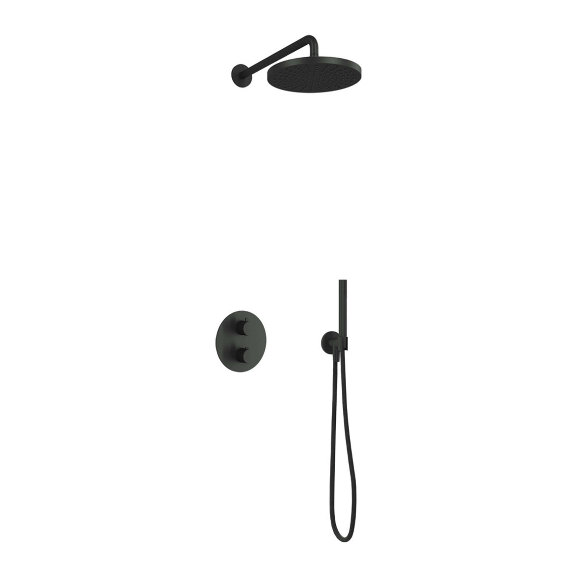 Hotbath Cobber IBS20A inbouw regendoucheset thermostatisch met 2-weg stop-omstel Chroom Staafhanddouche + wandarm + hoofddouche 30 cm productfoto