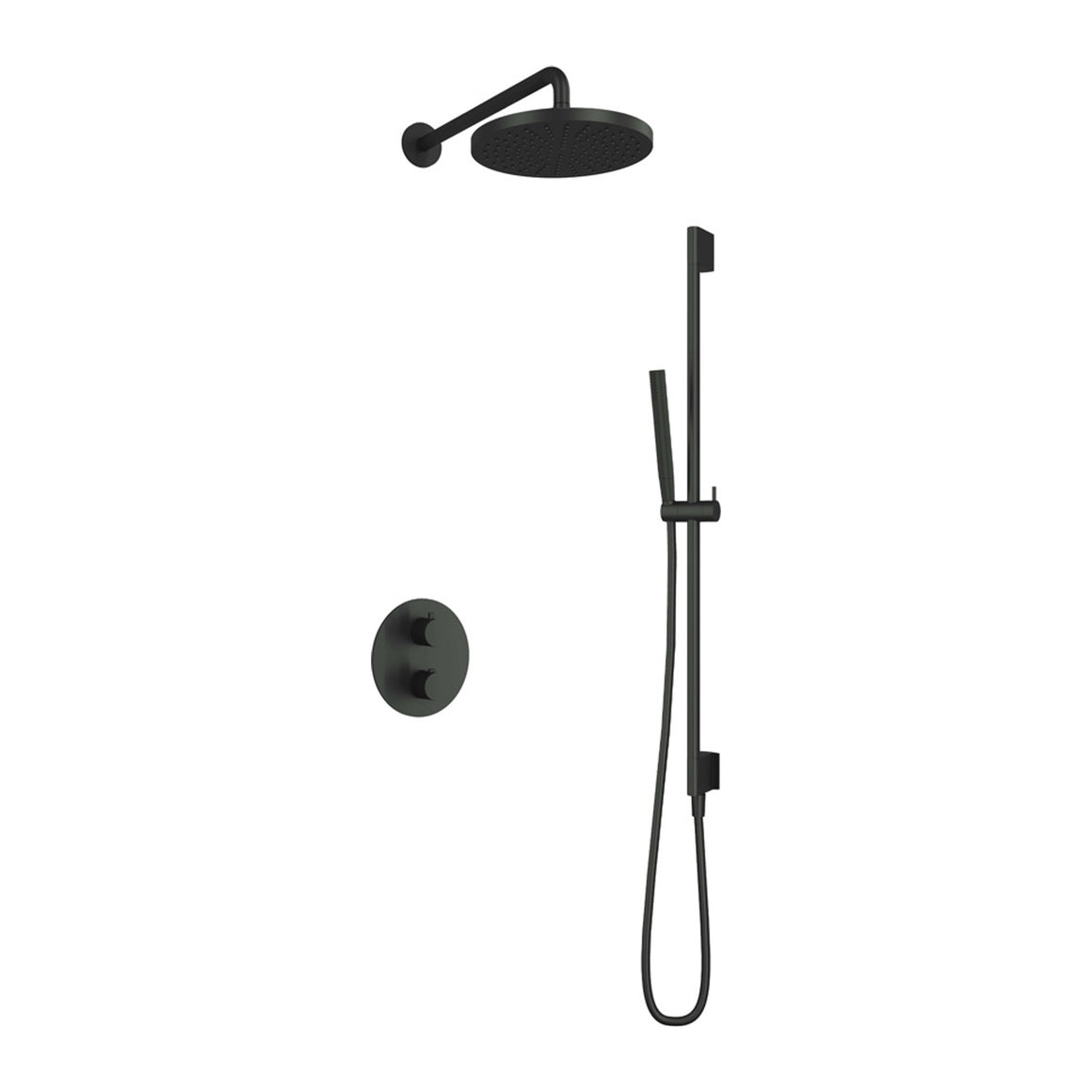Hotbath Cobber IBS20A inbouw regendoucheset thermostatisch met 2-weg stop-omstel Chroom Staafhanddouche + wandarm + hoofddouche 30 cm + glijstang productfoto