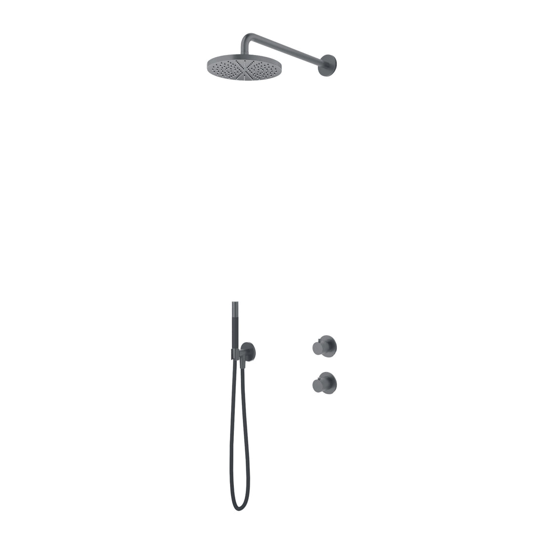 Hotbath Cobber IBS7009 inbouw regendoucheset thermostatisch met 2-weg stop-omstel Chroom Staafhanddouche + wandarm + hoofddouche 20 cm productfoto (kleurimpressie)