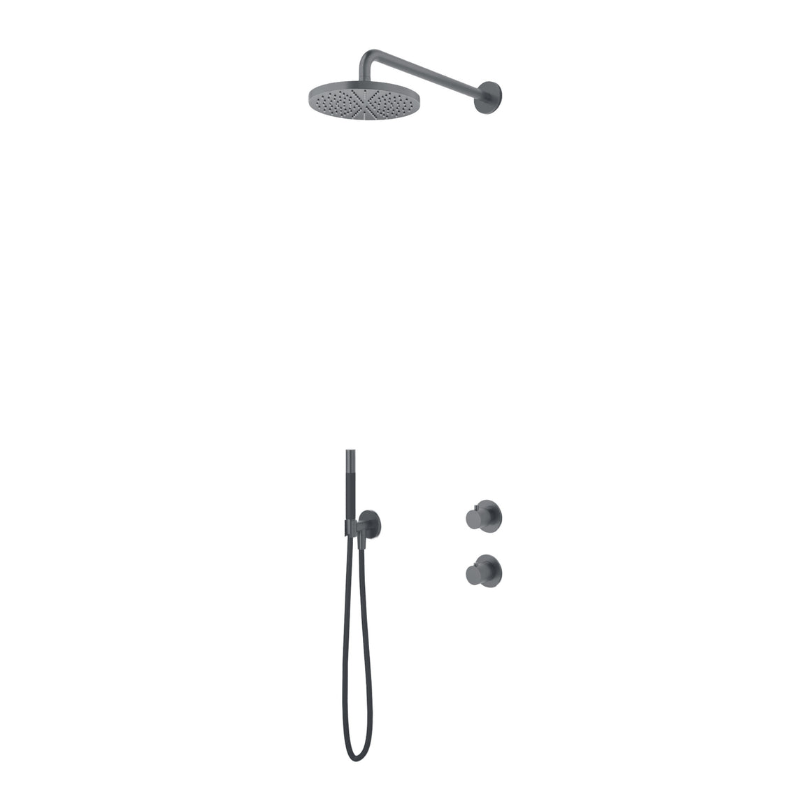 Hotbath Cobber IBS7009 inbouw regendoucheset thermostatisch met 2-weg stop-omstel Chroom Staafhanddouche + wandarm + hoofddouche 20 cm productfoto (kleurimpressie)