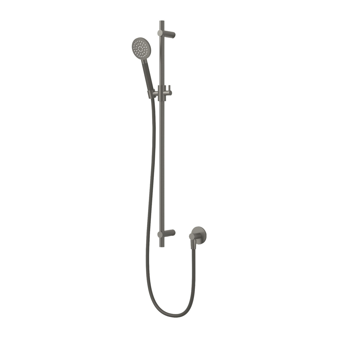 Hotbath Cobber M308 glijstangset 90 cm met wandaansluitbocht, doucheslang en ronde handdouche Geborsteld nikkel productfoto (kleurimpressie)