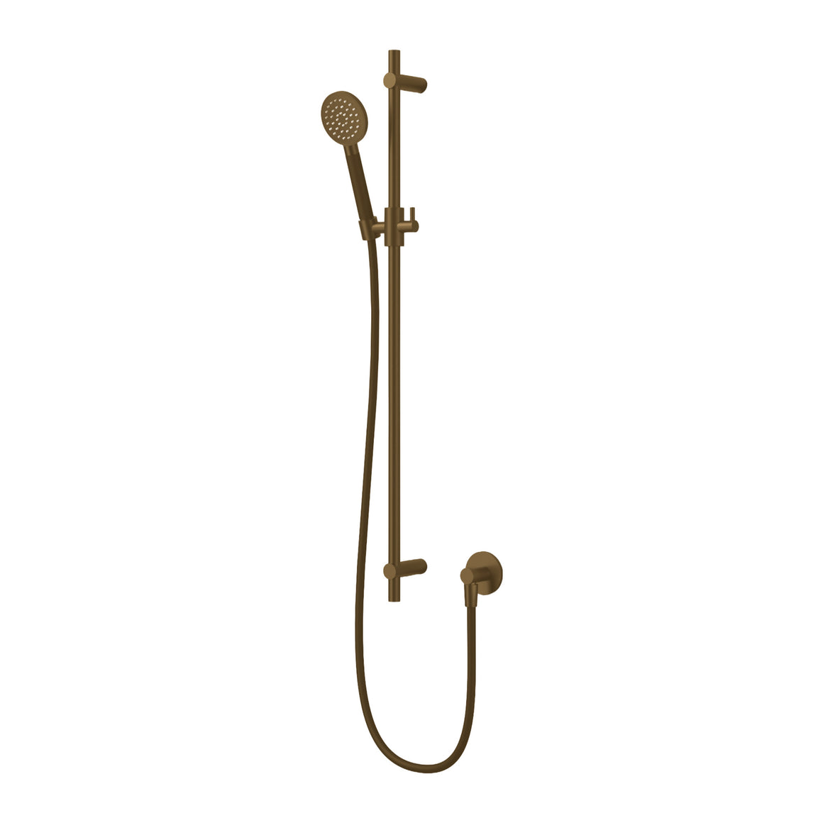 Hotbath Cobber M308 glijstangset 90 cm met wandaansluitbocht, doucheslang en ronde handdouche Verouderd messing productfoto (kleurimpressie)